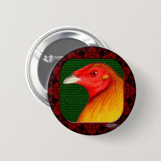 Gamecock Gerahmt Button (Vorne & Hinten)