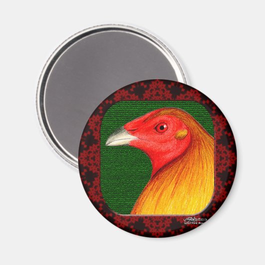 Gamecock Gerahmt Magnet (Vorderseite/Rückseite)