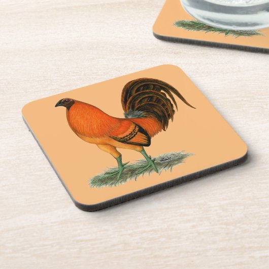 Gamecock Ginger Red Rooster Untersetzer (Linke Seite)