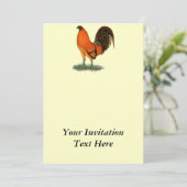 Gamecock Ginger Rooster Einladung (Stehend Vorderseite)