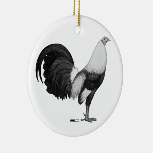 Gamecock Gray Duckwing Keramikornament (Rechts)