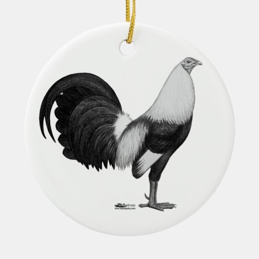 Gamecock Gray Duckwing Keramikornament (Vorne)