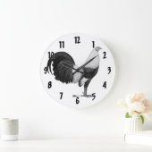 Gamecock Grey Duckwing Große Wanduhr (Zuhause)