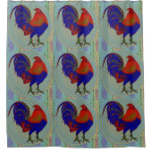 Gamecock: Impressionist Rooster Duschvorhang (Vorderseite)