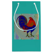 Gamecock: Impressionist Rooster Kleine Geschenktüte (Rückseite)