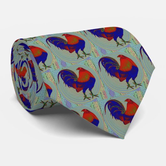 Gamecock: Impressionist Rooster Krawatte (Gerollt)