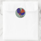 Gamecock: Impressionist Rooster Runder Aufkleber (Tasche)