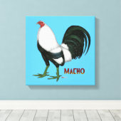 Gamecock Macho Duckwing Leinwanddruck (Insitu (Holzboden))