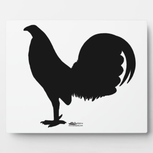 Gamecock Rooster-Silhouette Fotoplatte (Vorderseite)
