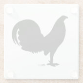 Gamecock Rooster-Silhouette Glasuntersetzer (Rückseite)