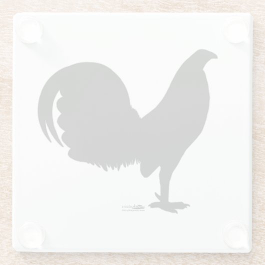 Gamecock Rooster-Silhouette Glasuntersetzer (Rückseite)