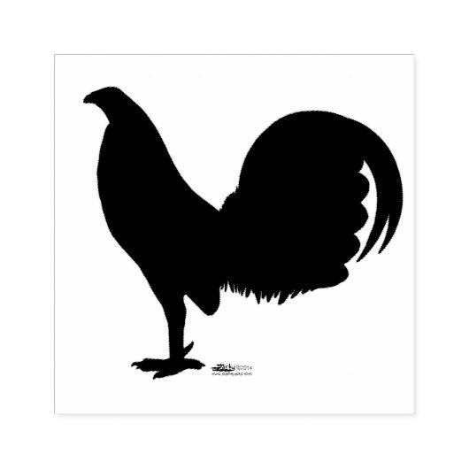 Gamecock Rooster-Silhouette Gummistempel (Prägung)