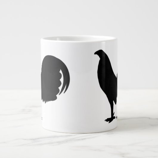 Gamecock-Rooster-Silhouette Jumbo-Tasse (Vorderseite)