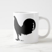 Gamecock-Rooster-Silhouette Jumbo-Tasse (Rechts)