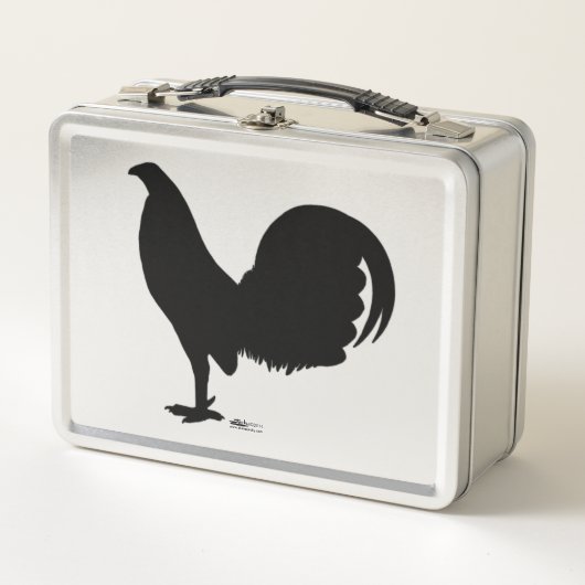 Gamecock Rooster-Silhouette Metall Brotdose (Vorderseite)