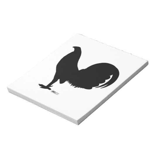 Gamecock Rooster-Silhouette Notizblock (Rotiert)