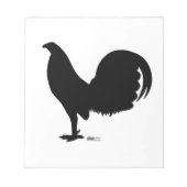 Gamecock Rooster-Silhouette Notizblock (Vorderseite)