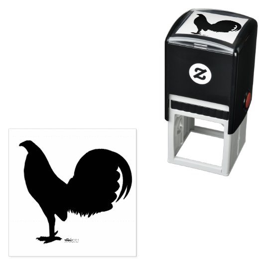 Gamecock Rooster-Silhouette Permastempel (Beispiel)