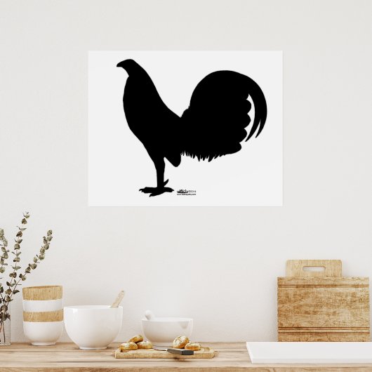 Gamecock Rooster-Silhouette Poster (Küche)
