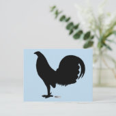 Gamecock Rooster-Silhouette Postkarte (Stehend Vorderseite)
