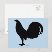 Gamecock Rooster-Silhouette Postkarte (Vorne/Hinten)