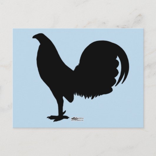 Gamecock Rooster-Silhouette Postkarte (Vorderseite)