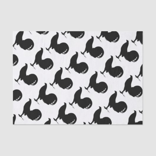 Gamecock Rooster-Silhouette Seidenpapier (Vorderseite)