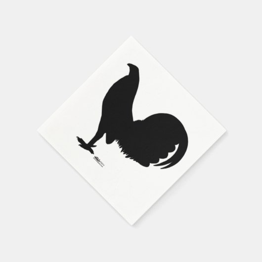 Gamecock Rooster-Silhouette Serviette (Ecke)