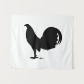 Gamecock Rooster-Silhouette Wandteppich (Vorderseite (Horizontal))