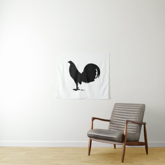Gamecock Rooster-Silhouette Wandteppich (Beispiel (Horizontal))