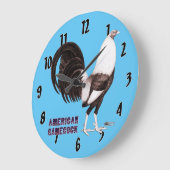 Gamecock Sepia Große Wanduhr (Winkel)