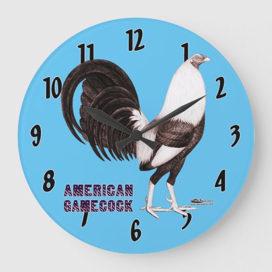 Gamecock Sepia Große Wanduhr (Vorderseite)