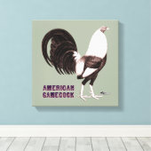 Gamecock Sepia Leinwanddruck (Insitu (Holzboden))