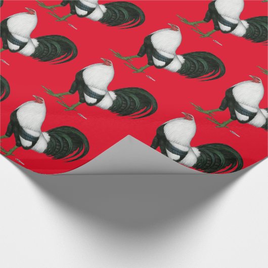 Gamecock Silver Duckwing Geschenkpapier (Ecke)