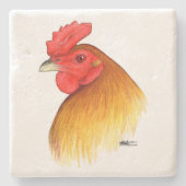 Gamecock Stag Pea Comb Steinuntersetzer (Vorderseite)