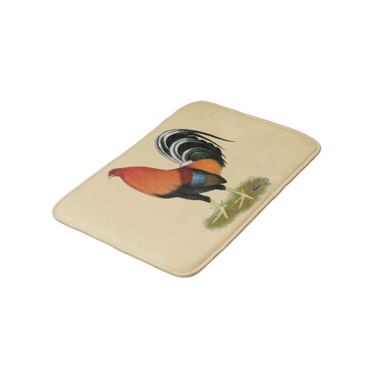 Gamecock Wheaten Rooster Badematte (Schrägansicht)