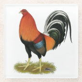 Gamecock Wheaten Rooster Glasuntersetzer (Vorderseite)