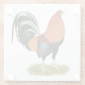 Gamecock Wheaten Rooster Glasuntersetzer (Rückseite)