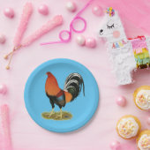 Gamecock Wheaten Rooster Pappteller (Party)