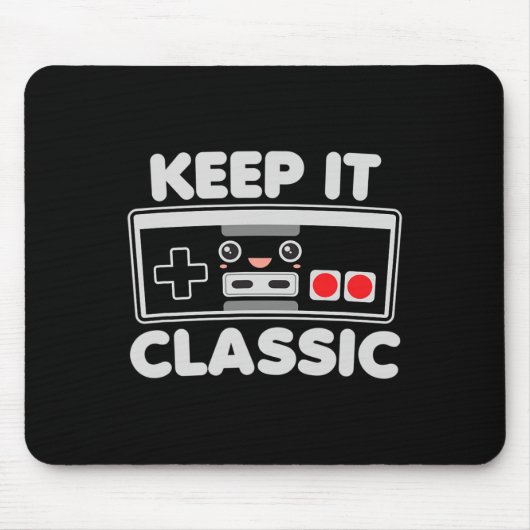 Gamecontroller Behielt es auf Spaß 80er Retro Dunk Mousepad (Vorne)