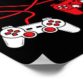 Gamecontroller Herz Funny Valentinstag Boy &am Poster (Ecke)