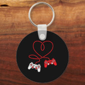 Gamecontroller Herz Funny Valentinstag Boy &am Schlüsselanhänger (Vorderseite)