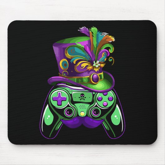 Gamecontroller Mardi Gras Gamers Kinder Mädchen Mä Mousepad (Vorne)
