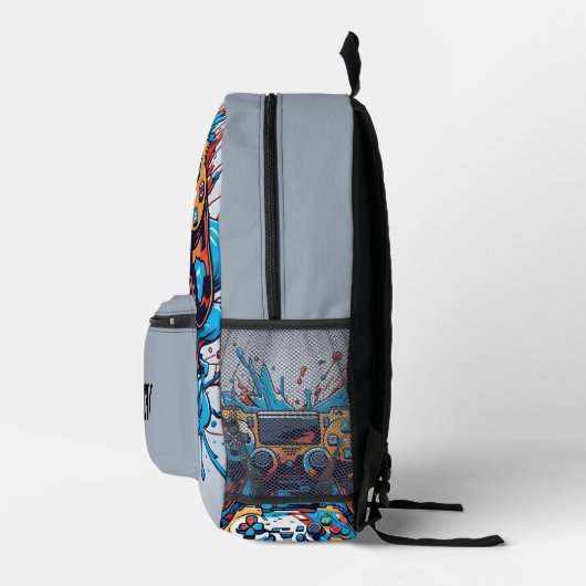 Gamecontroller mit Paint-Spritzer Personalisiert Bedruckter Rucksack (Rechts)