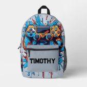 Gamecontroller mit Paint-Spritzer Personalisiert Bedruckter Rucksack (Vorderseite)