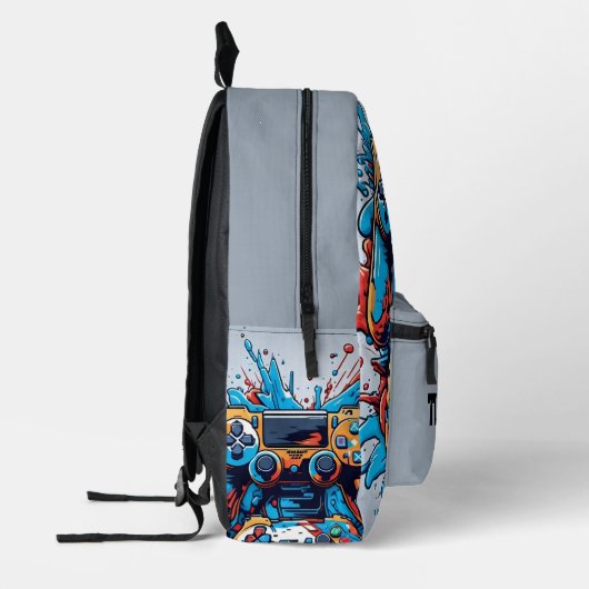 Gamecontroller mit Paint-Spritzer Personalisiert Bedruckter Rucksack (Links)