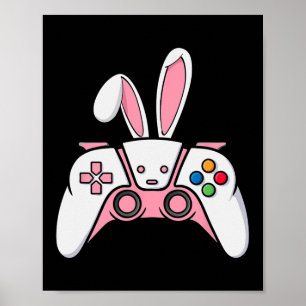 Gamecontroller mit sonnigen Ohren Funny Oaster Gam Poster