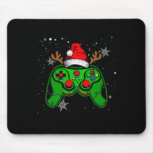 Gamecontroller Weihnachts-Weihnachtsmannmütze Game Mousepad (Vorne)