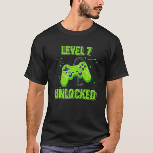 GameDay Level 7 Unlock Video Games Controller T-Shirt (Vorderseite)