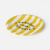 Gameday Tailgate Club Gelber Streifen Party Pappteller (Schrägansicht)